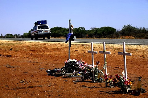 Australian outback roadside memorial shrines, North Western Australia, Australia