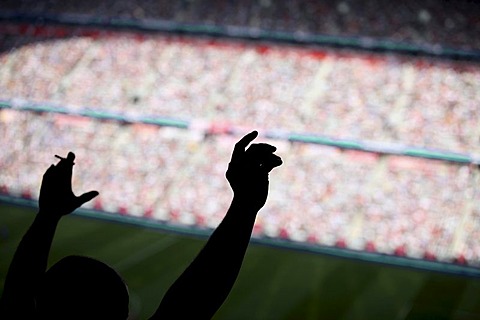 Spectators in a stadium during a football match