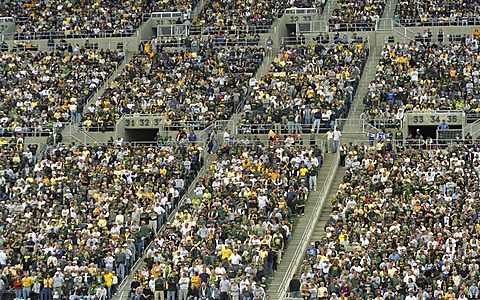 Spectators at the Autzen Stadium, Oregon Ducks, University of Oregon, Eugene, Oregon, USA