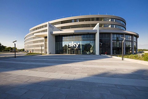 New headquarters of the Sky Deutschland AG, Medienallee 26, Unterfoehring, Bavaria, Germany, Europe