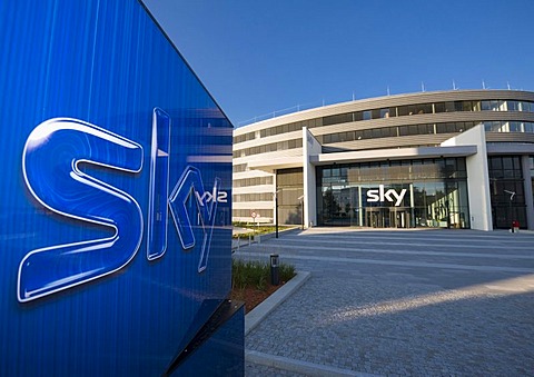 New headquarters of the Sky Deutschland AG, Medienallee 26, Unterfoehring, Bavaria, Germany, Europe