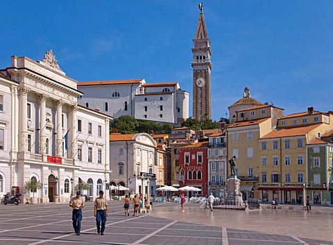 Town hall, Tartini Square, Piran, Slovenia, Europe