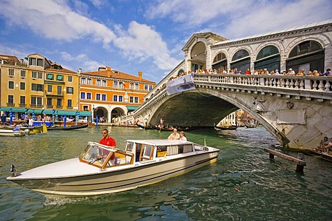 The Rialto Bridge on Grand Canal, Venice, Italy, Europe