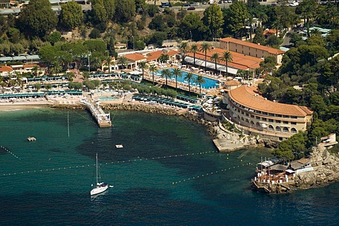 Aerial view, Monte Carlo Beach Club, Monaco, Cote d'Azur, Europe