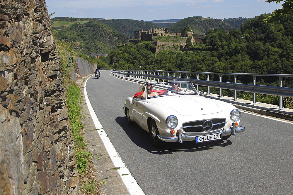 Vintage car rally ADAC Mittelrhein-Classic 2010, Mercedes 190SL, St Goar, Rhineland-Palatinate, Germany, Europe