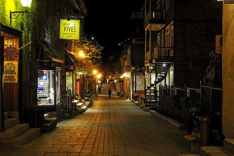 The Rue Champlain crosses the historic old town of Quebec City, Quebec, Canada