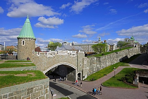 The walls surrounding the historic town centre of Quebec City, Quebec, Canada