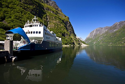 Ferry port in Gudvangen at the end of the NÃŠrÂ¯yfjord, Norway, Scandinavia, Europe