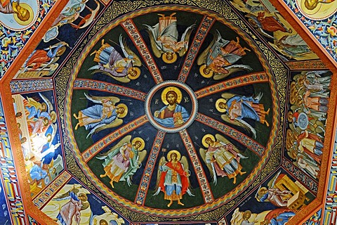 Icons, painted ceiling, Russian Orthodox Church, Altea, Costa Blanca, Alicante province, Spain, Europe