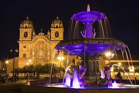 Iglesia La Compania de Jesus, Church of the Society of Jesus, Jesuit church, Plaza de Armas, Cuzco, Peru, South America