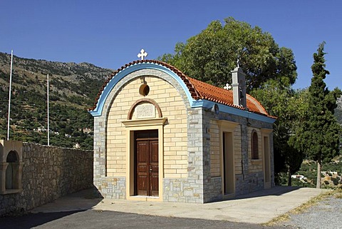 Chapel at the memorial of Amiras, Viannos, Crete, Greece, Europe