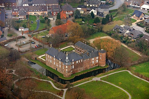 Aerial photo, Ringenberg Castle, Ringenberg, Hamminkeln, Lower Rhine, North Rhine-Westphalia, Germany, Europe