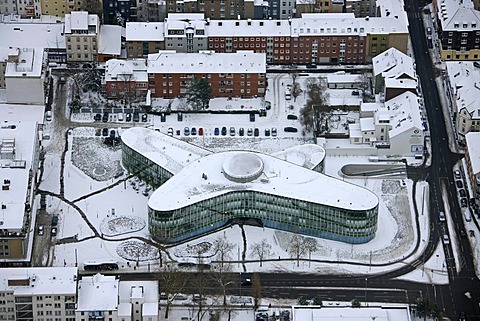 Aerial view, Sparkasse Oberhausen savings bank, headquarters, Oberhausen, Ruhrgebiet region, North Rhine-Westphalia, Germany, Europe