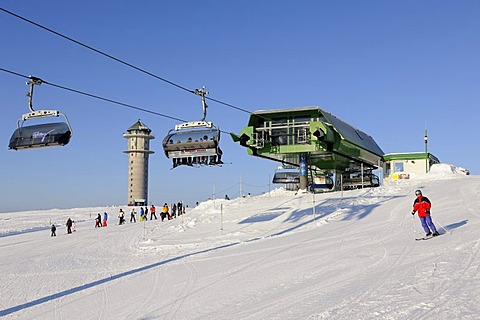 Skilift on Mt Feldberg, southern Black Forest, Baden-Wuerttemberg, Germany, Europe