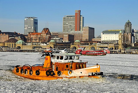 Ice-breaker Johannes Dalmann in the port of Hamburg, Germany, Europe