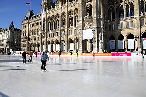 15th Eistraum ice skating rink at the new city hall, Vienna, Austria, Europe