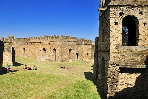 Historic Emperor Bakaffa Banqueting Hall, Royal Enclosure Fasil Ghebbi, UNESCO World Heritage Site, Gonder, Gondar, Amhara, Ethiopia, Africa