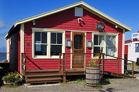 Typical wooden house in La Grave, Ile du Havre Aubert, Iles de la Madeleine, Magdalen Islands, Quebec Maritime, Canada, North America