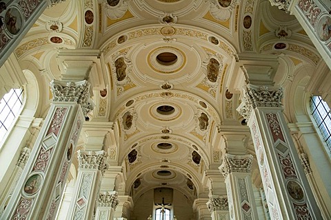 Church, interior, Schoental Abbey, Jagst Valley, Baden-Wuerttemberg, Germany, Europe