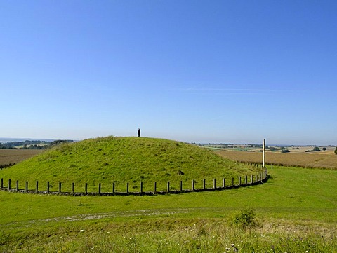 Prehistoric prince's burial mounds near Hundersingen, Obere Donau Nature Park, Baden-Wuerttemberg, Germany