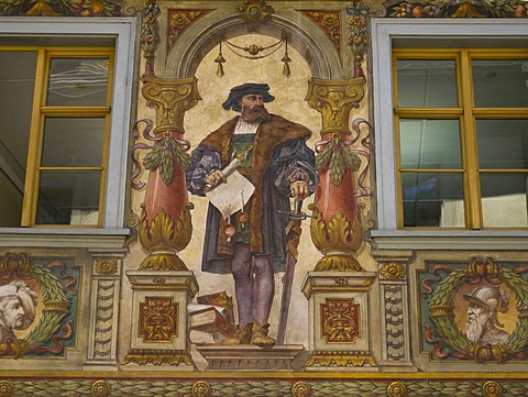Painted House, historic town centre of Stein am Rhein on the Rhine River, Switzerland, Europe