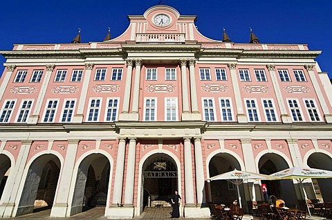 Neuer Markt square and town hall, old town, Hanseatic city of Rostock, Mecklenburg-Western Pomerania, Germany, Europe