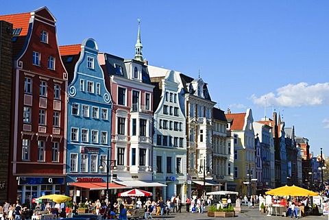 Shopping street Kroepeliner Strasse, pedestrian area, old town, Hanseatic city of Rostock, Mecklenburg-Western Pomerania, Germany, Europe