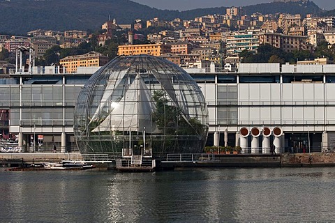 La Biosfera at the waterfront promenade, port, Genova, Genoa, Liguria, Italy, Europe, PublicGround