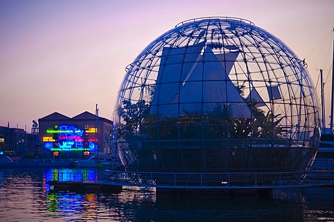 La Biosfera at the waterfront promenade, port, Genova, Genoa, Liguria, Italy, Europe, PublicGround