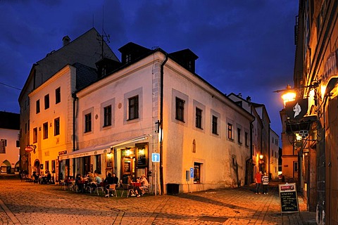 Historic old town in the evening, UNESCO World Heritage Site, Cesky Krumlov, Czech Republic, Europe