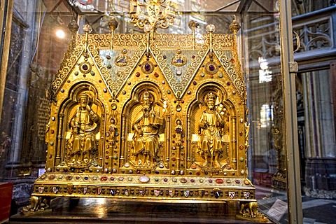 Reliquary casket, Charles the Good, Sint Salvatorskathedraal, St. Salvator in Bruges, West Flanders, Belgium, Europe