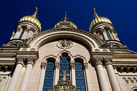 The Russian Church, Greek Chapel, on the Neroberg hill, Wiesbaden, Hesse, Germany, Europe