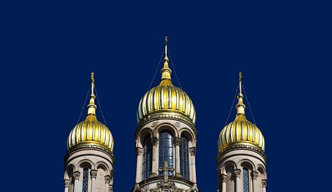 The Russian Church, Greek Chapel, on the Neroberg hill, Wiesbaden, Hesse, Germany, Europe