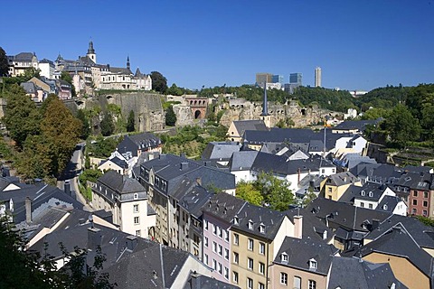 Petrusse Valley, lower part, Corniche, Alzette, Luxembourg, Europe