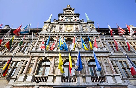 Stadhuis city hall, Grote Markt square, Antwerp, Flanders, Belgium, Europe