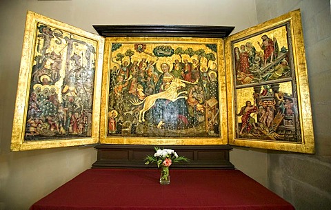 Triptych in the Erfurter Dom or Marienkirche cathedral, Erfurt, Thuringia, Germany, Europe