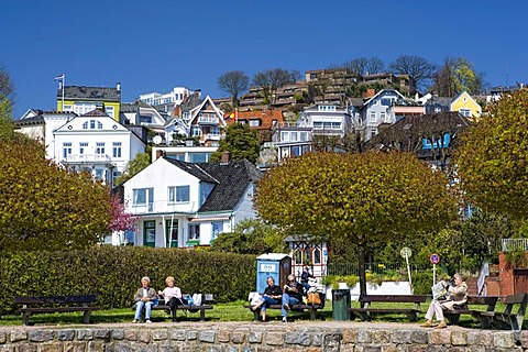 Houses in the Treppenviertel quarter near the Suellberg hill, Blankenese district, Hamburg, Germany, Europe