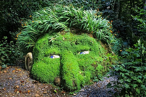 Spirit of the Wood as a garden sculpture, Heligan, Lost Gardens of Heligan, Cornwall, United Kingdom