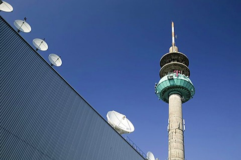 The transmitter "Cologne-Gremberg" in Cologne-Poll, Poll-Vingster road, telecommunications tower "Pollonius", Cologne, North Rhine-Westphalia, Germany, Europe