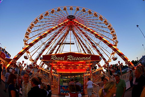 Ferris wheel, evening mood, folk festival, Muehldorf am Inn, Bavaria, Germany, Europe