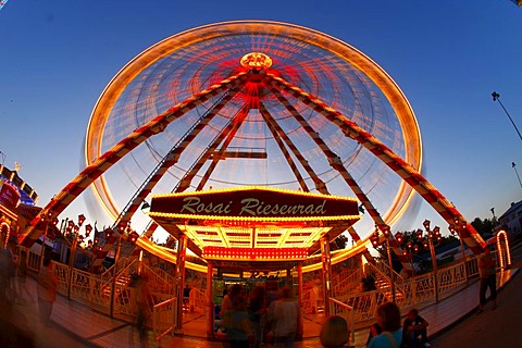 Ferris wheel, evening mood, folk festival, Muehldorf am Inn, Bavaria, Germany, Europe