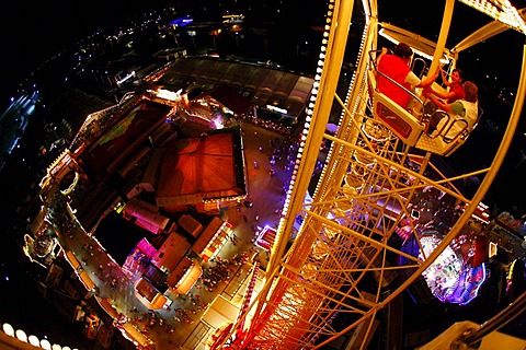 View from the ferris wheel, folk festival, Muehldorf am Inn, Bavaria, Germany, Europe