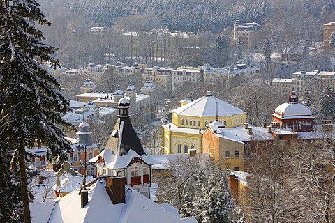 View on the wintery Marianske Lazne, Czech Republic, Europe