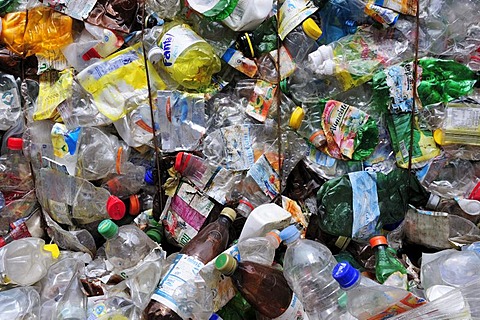 Pressed PET bottles, recycling, buyback centre