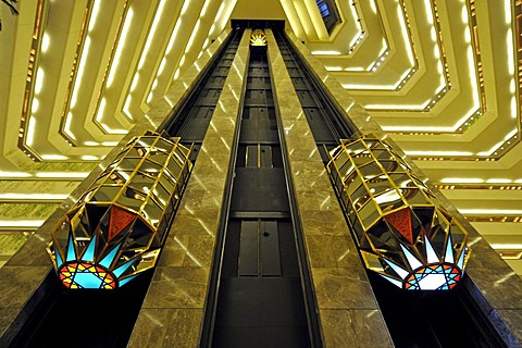 Interior, elevators, Hotel Doha Sheraton, Doha, Qatar, Persian Gulf, Middle East, Asia