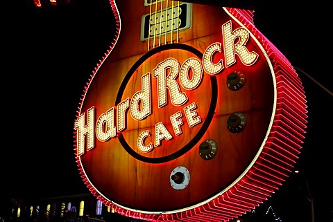 Guitar of the Hard Rock Cafe, detail, Paradise Road, Las Vegas, Nevada, USA