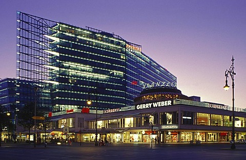 Neues Kranzlereck corner building, Kurfuerstendamm avenue, corner of Joachimsthaler Strasse street, Wilmersdorf district, Berlin, Germany, Europe