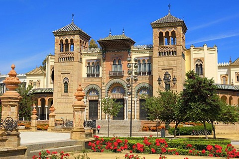 Museum of Popular Arts and Customs "Mudejar Pavilion" in Maria Luisa Park, Seville, Andalusia, Spain, Europe