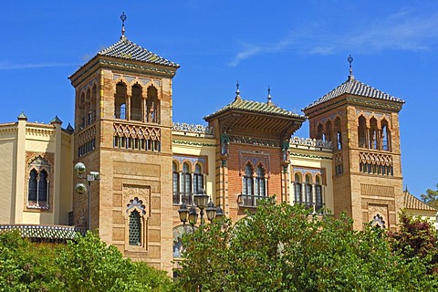 Museum of Popular Arts and Customs "Mudejar Pavilion" in Maria Luisa Park, Seville, Andalusia, Spain, Europe