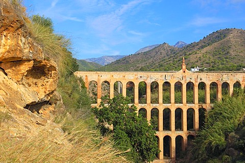 Puente de las Aguilas, Roman aqueduct, Nerja, La Axarquia, Malaga province, Andalusia, Spain, Europe